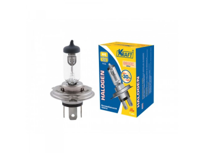 Автолампа H4 +30% 12v 60/55w (P43t) от KRAFT Автолампа H4 +30% 12v 60/55w (P43t)